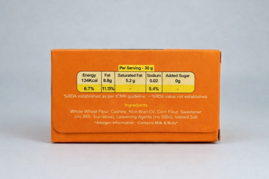 TruSnax Three Cookies Sugarfree Cashew (Pack of 5)