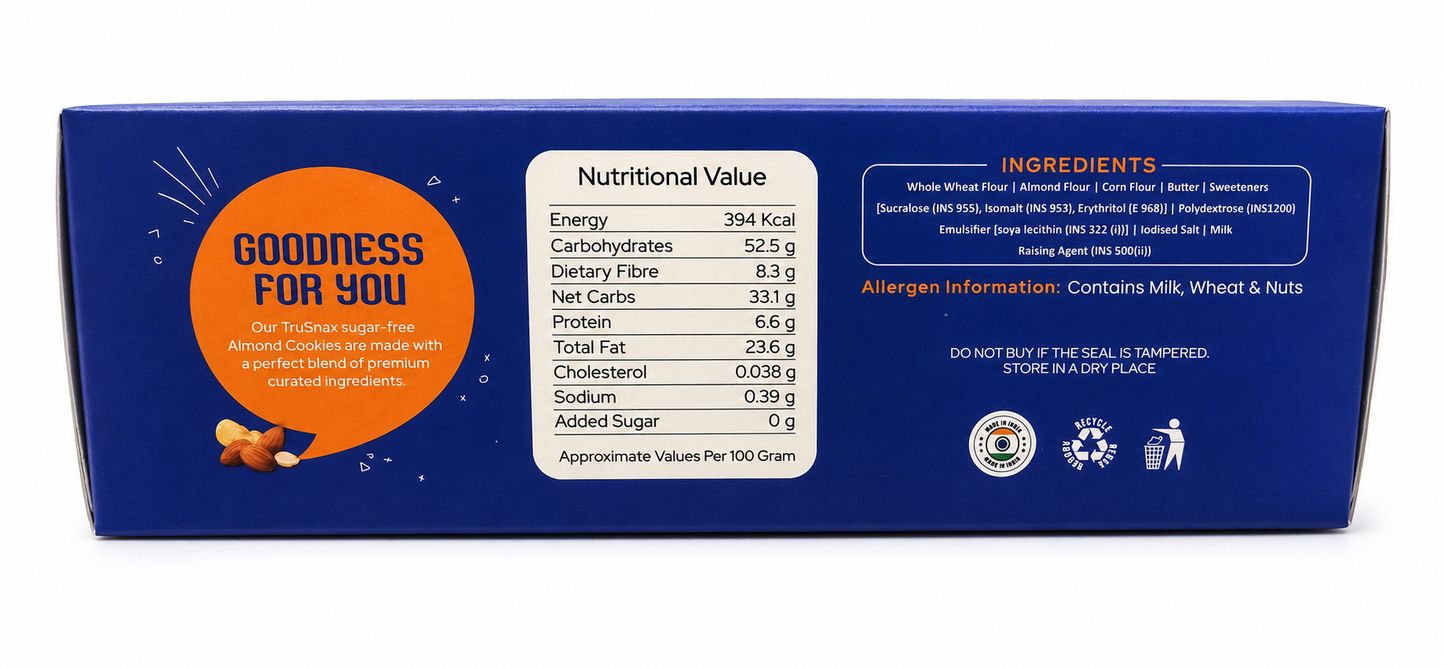 TruSnax Sugar-free Almond Cookies