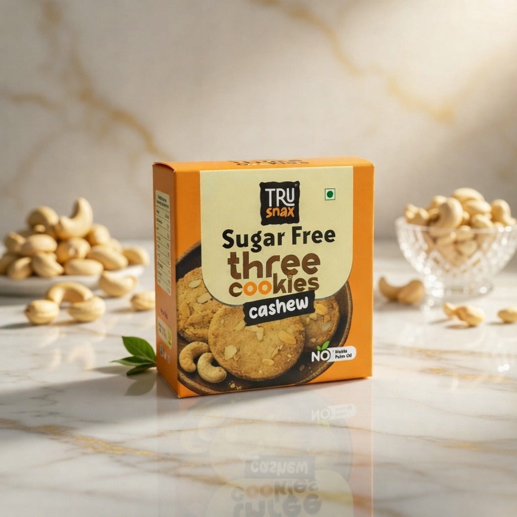 TruSnax Three Cookies Sugarfree Cashew (Pack of 5)