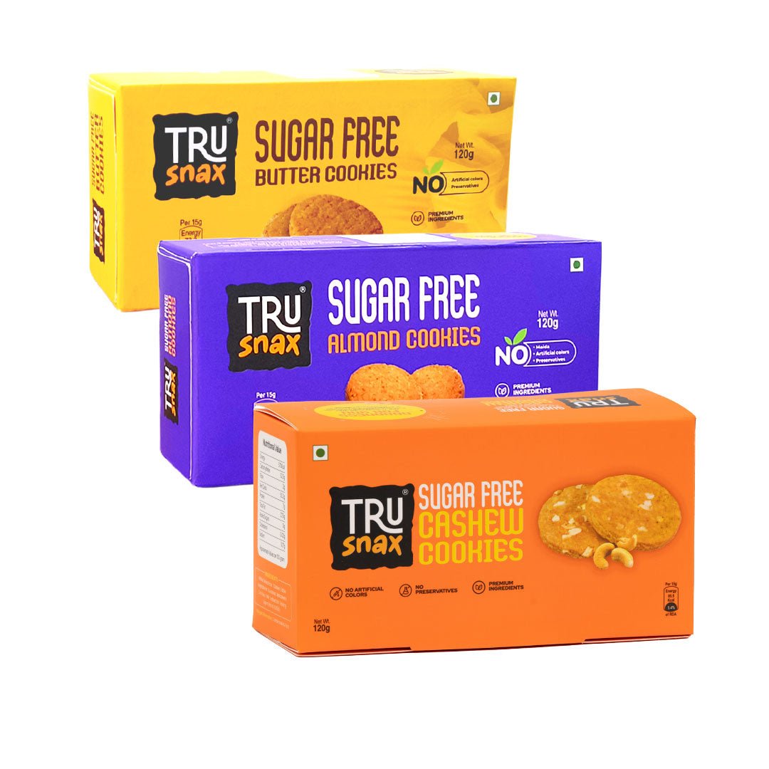 Classic Trio – Sugar-Free Butter, Almond and Cashew Cookies pack